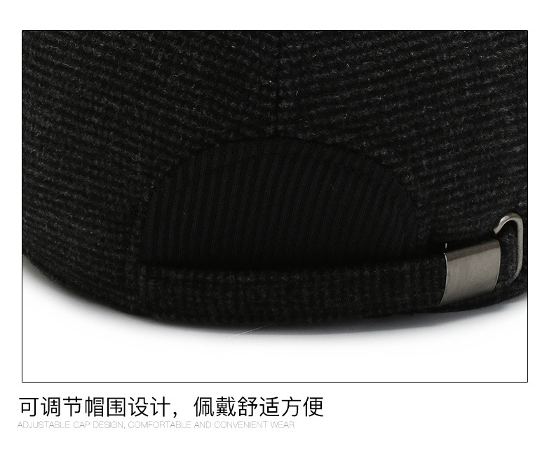 冬季新款绵中标棒球帽老年款户外秋冬休闲中老年加厚护耳男士百搭详情15