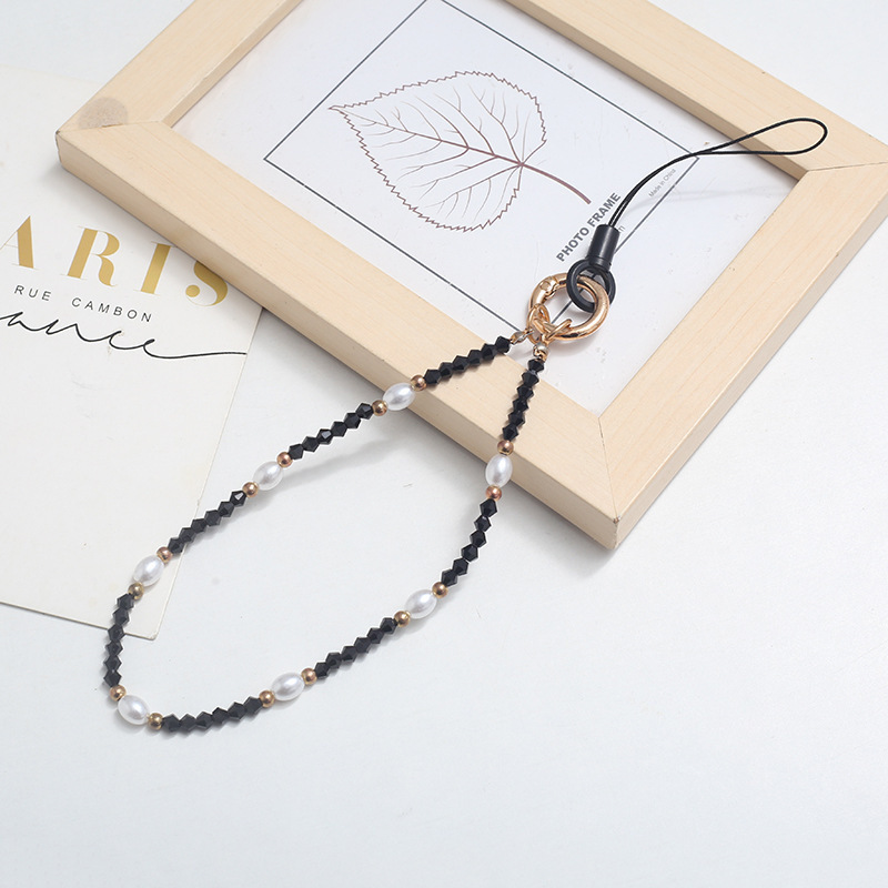 串珠水晶珍珠手机链手机壳挂绳挂件防丢手腕带合金扣批发仙女风详情11