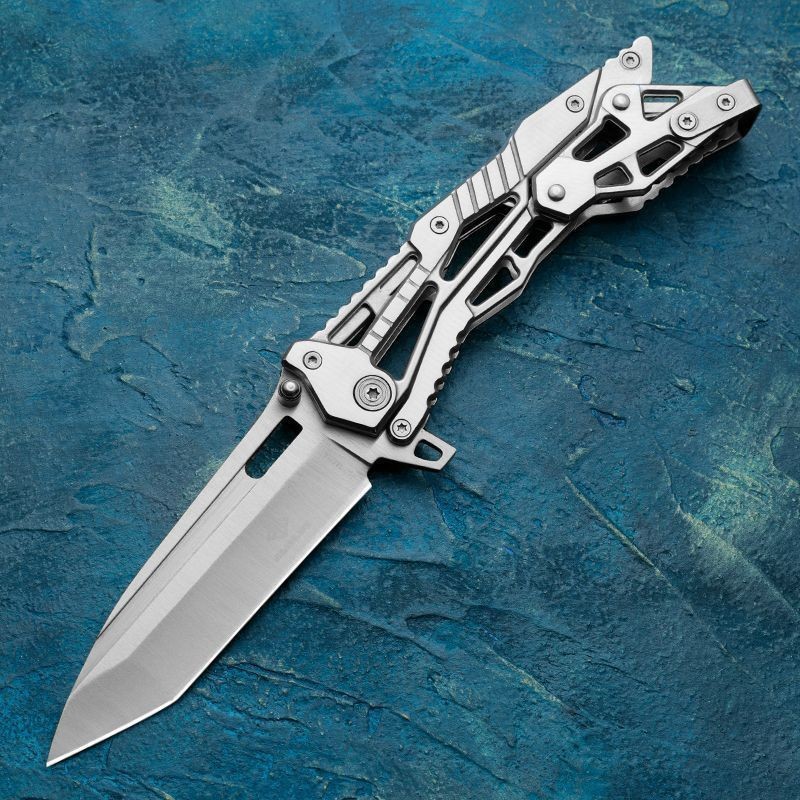 Multi-functional mechanical knife, wilderness survival knife, outdoor camping tool, all-stainless steel folding knife, folding knife delivery pic 5
