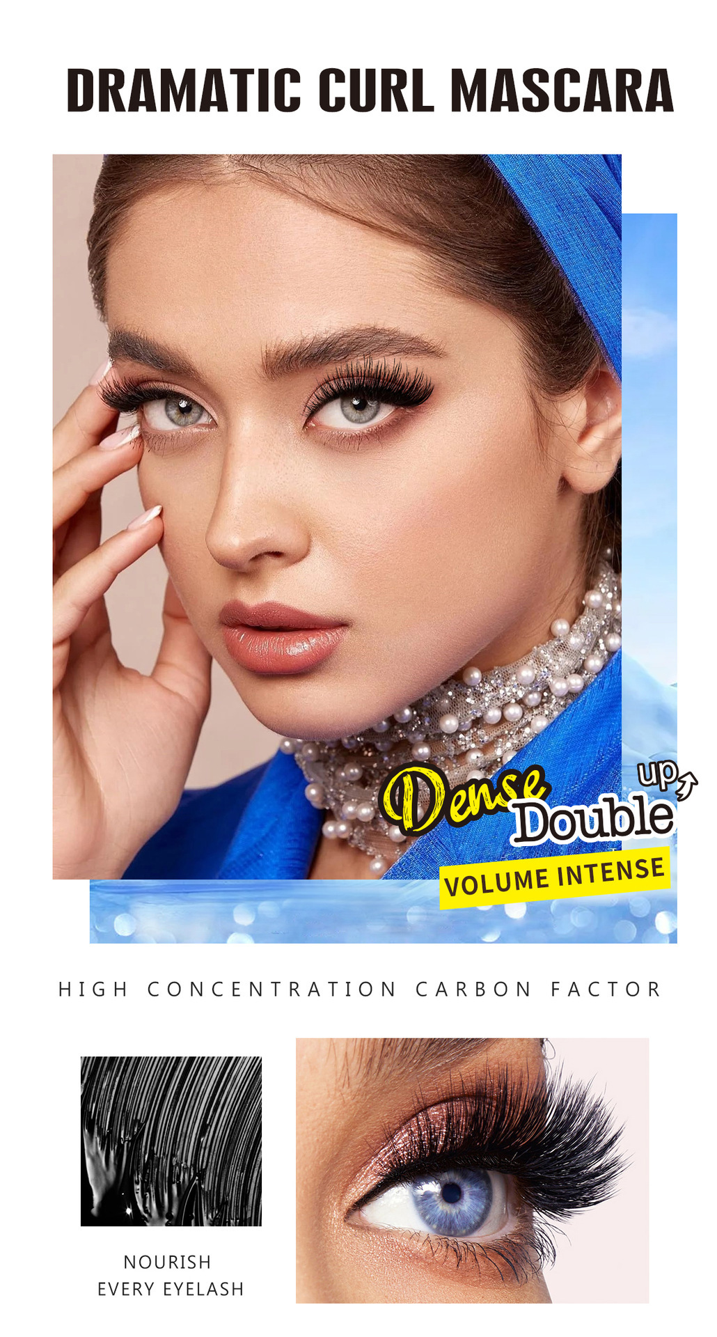 Cross-border exclusive bob Three-dimensional curling mascara: Thick, non-smudge, slender, waterproof and long-lasting black base cream pic 6