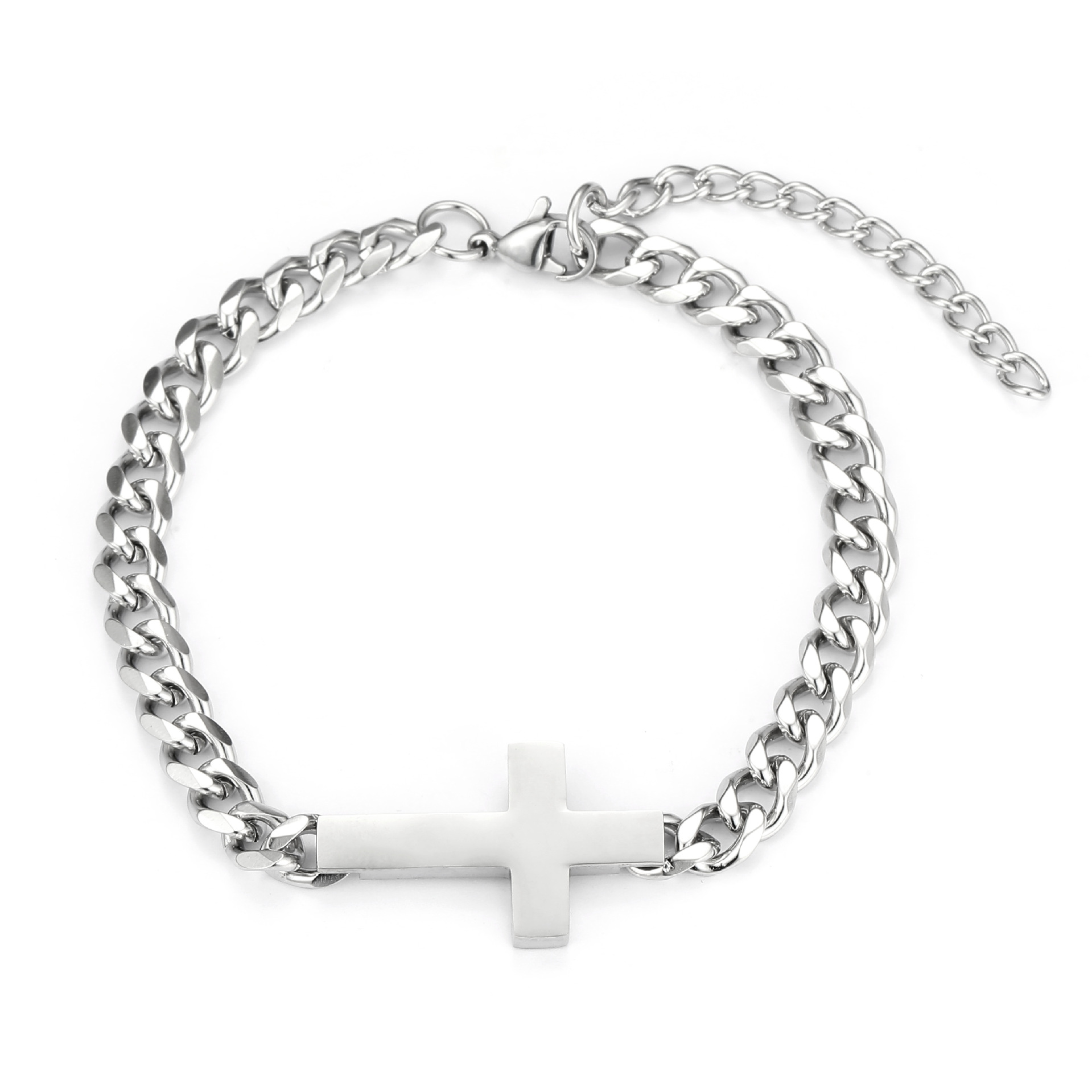European and American cross-border simple titanium steel bracelet, non-fading accessory, popular stainless steel bracelet, hip-hop couple accessory chain pic 5