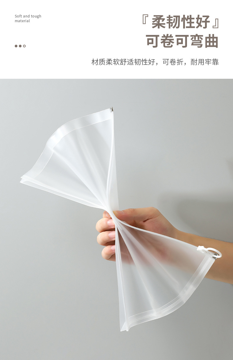 Transparent drawstring file bag, A4 study supplies, waterproof stationery, student exam storage and organization, test paper pencil case pic 6