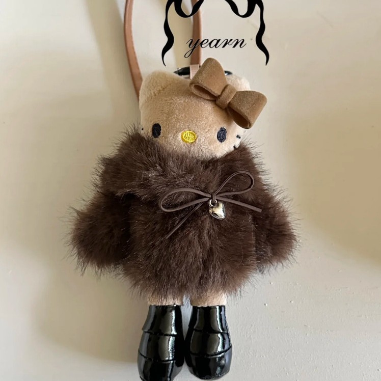 New autumn and winter leather long-legged Kitty cat bag pendant, cartoon cute and versatile keychain kt pendant, Little Red Book pic 8