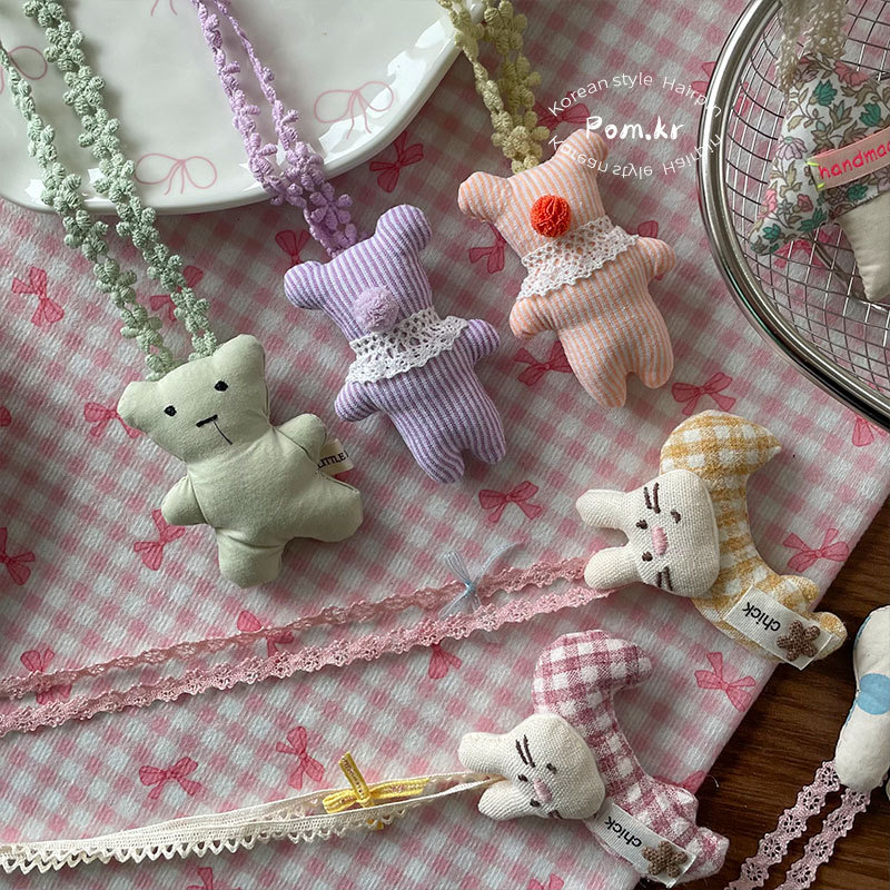 新款韩系卡通公仔项链布艺儿童甜美配饰蝴蝶结挂脖项饰兔兔配饰女详情9