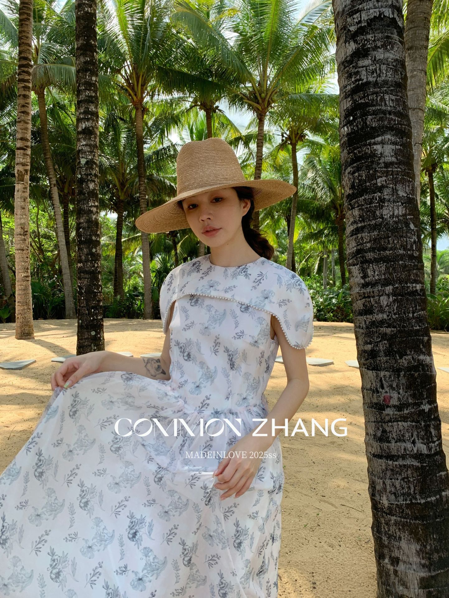 CZ ZHANG Summer French socialite beadwork round-neck shawl Floral sleeveless Texture dress A26812 pic 7