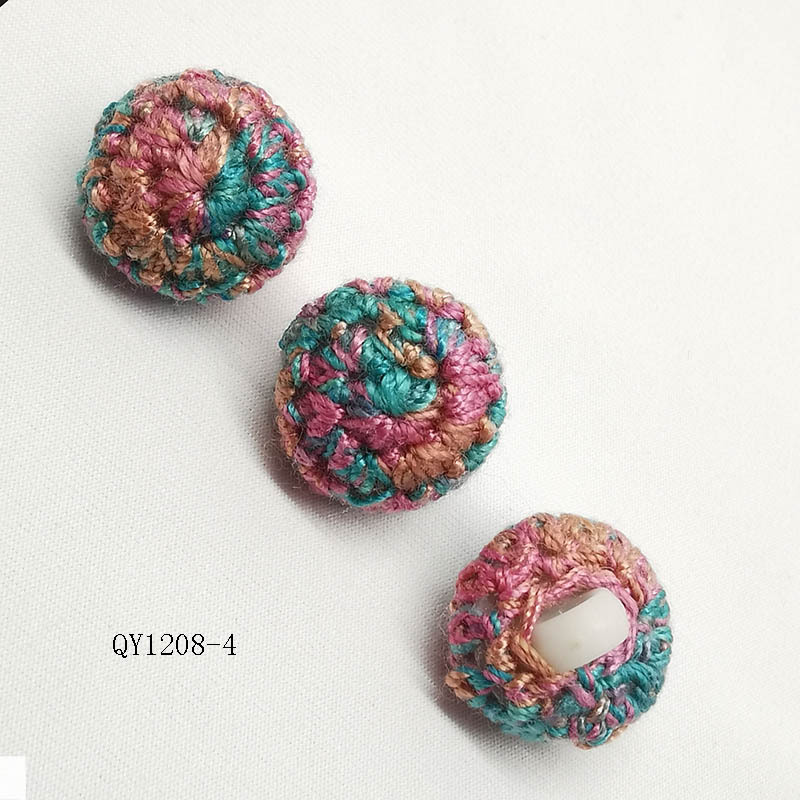 国潮风手勾渐变色毛线纽扣连衣裙毛衣DIY手工纽扣详情11