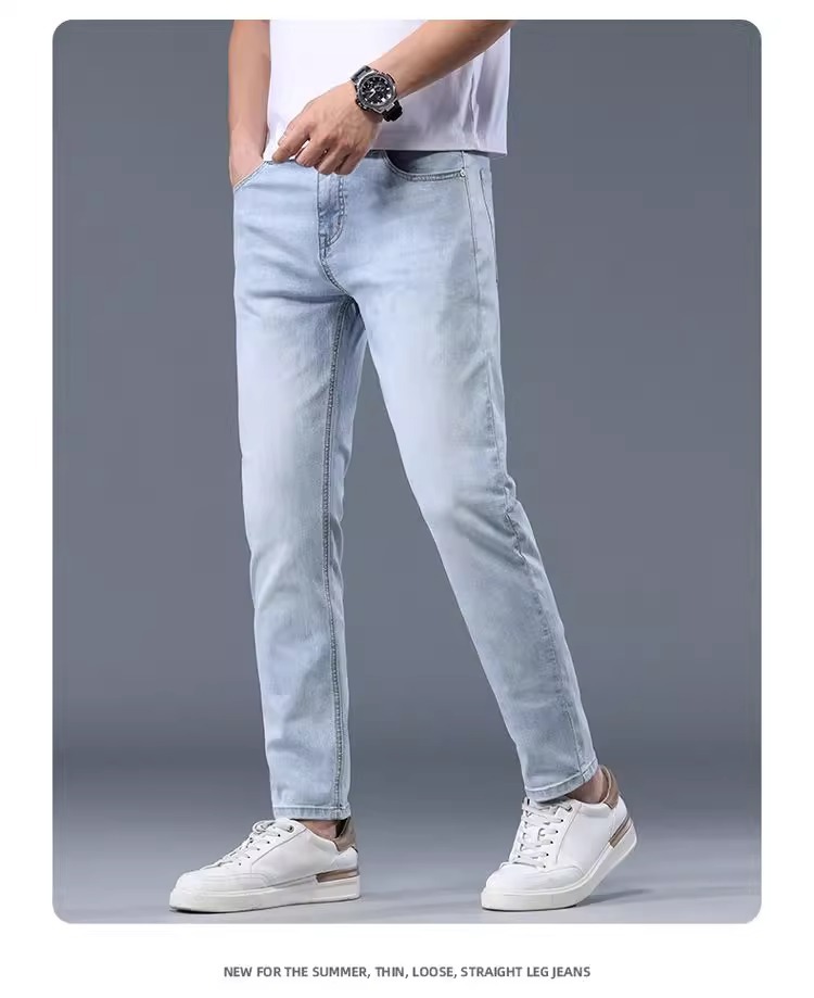 牛仔裤男士修身直筒弹力休闲百搭九分裤2025春夏新款韩版潮流男裤详情19