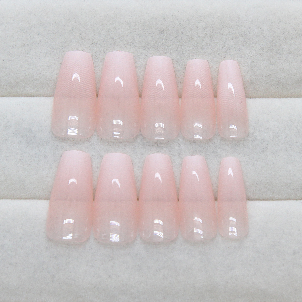 Wholesale of wearable nail art patches, long ballet nail, pink and simple gradient color false nails, 24 pieces with gradient pic 23