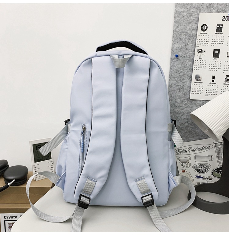 A large-capacity schoolbag for college and high school students, a simple, casual and sporty Korean-style couple backpack pic 8