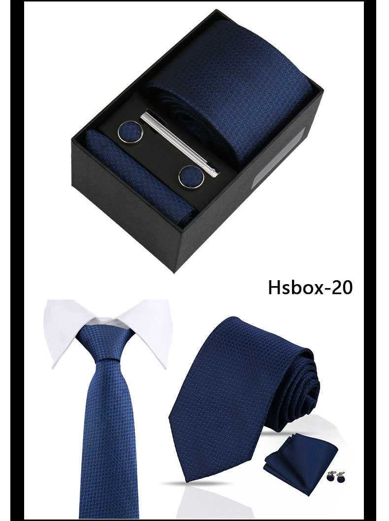 男士商务佩斯利领带口袋巾礼盒套装结婚礼服红色7.5cm手工打结领带配饰详情22