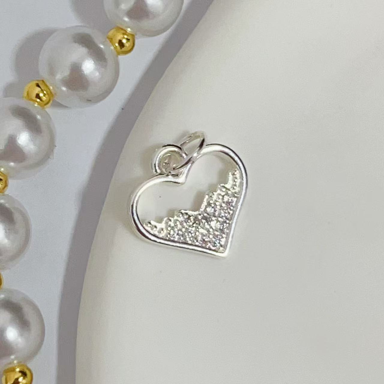 Cross-border 18K copper gold-plated micro-inlaid heart-shaped pendant, fashionable heart-shaped exquisite pendant, handmade necklace, DIY jewelry accessory pic 2