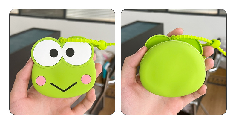 跨境硅胶零钱包 可爱卡通青蛙收纳包 便携迷你包包厂家直销现货详情5