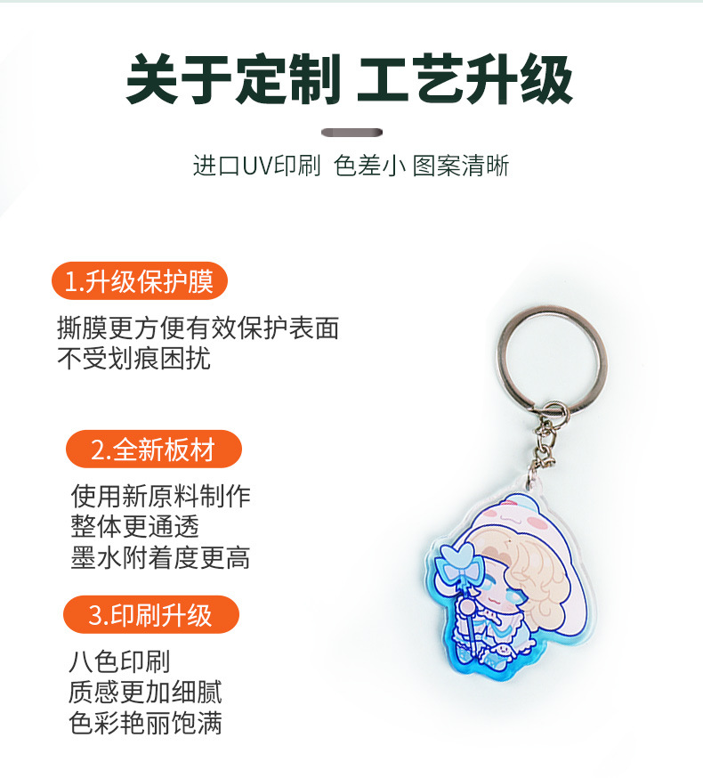 卡通动漫亚克力钥匙扣定制透明立牌周边二次元钥匙挂件钥匙链定做详情5