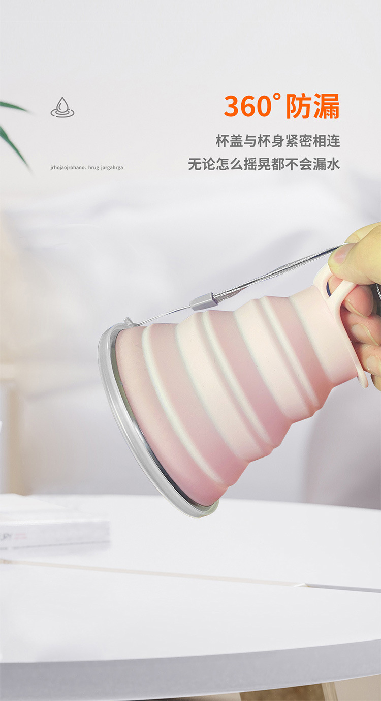 180ml folding cup, food-grade stretchable silicone folding water cup, portable portable cup, multiple colors in stock factory pic 10