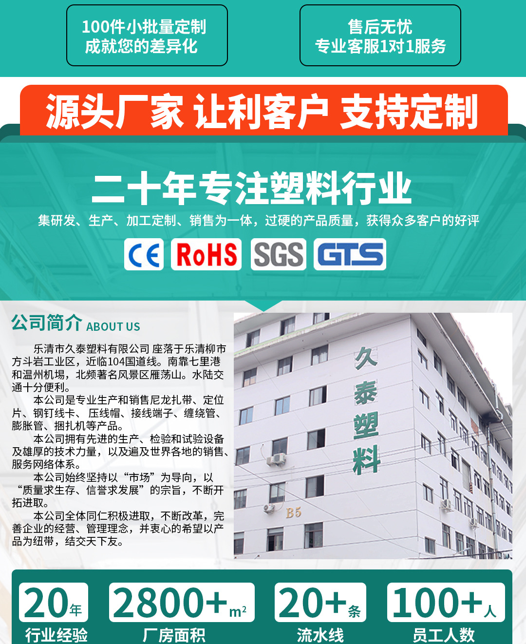 彩色尼龙扎带4*200塑料自锁式红黄蓝绿束线带园艺捆绑绳100条批发详情2