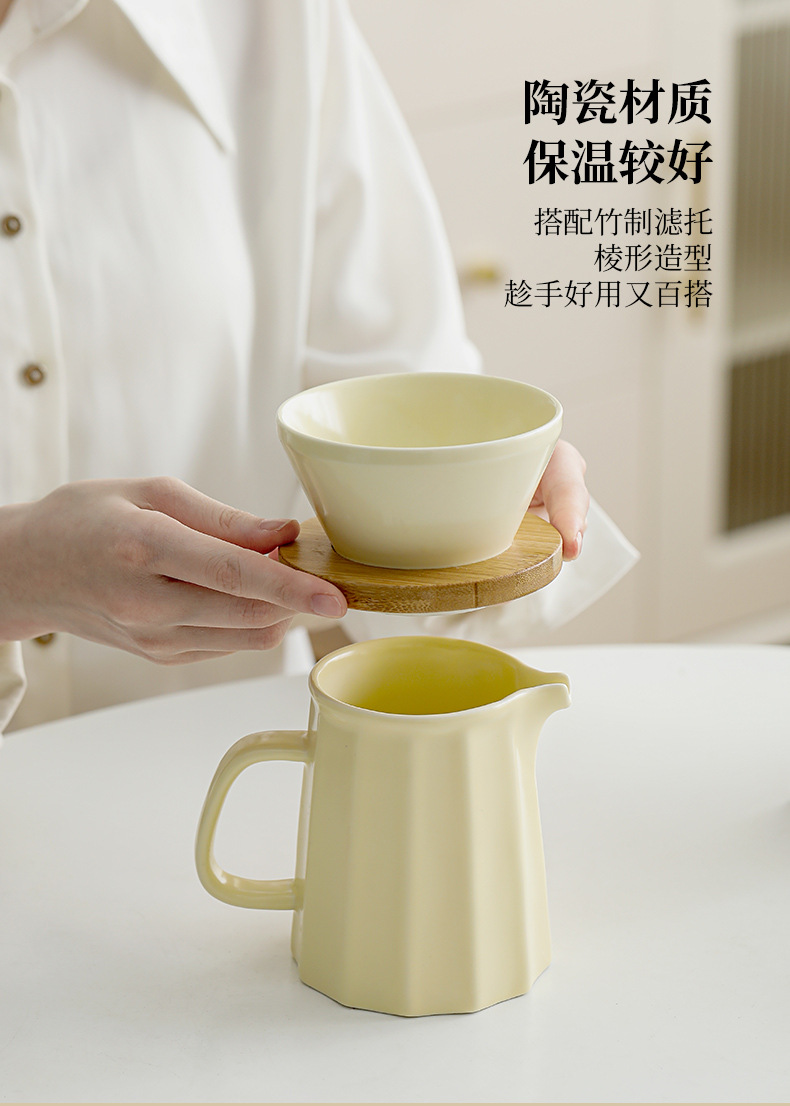 咖啡分享壶陶瓷滤杯手冲咖啡壶V60过滤器过滤网滴滤陶瓷滤杯套餐详情7
