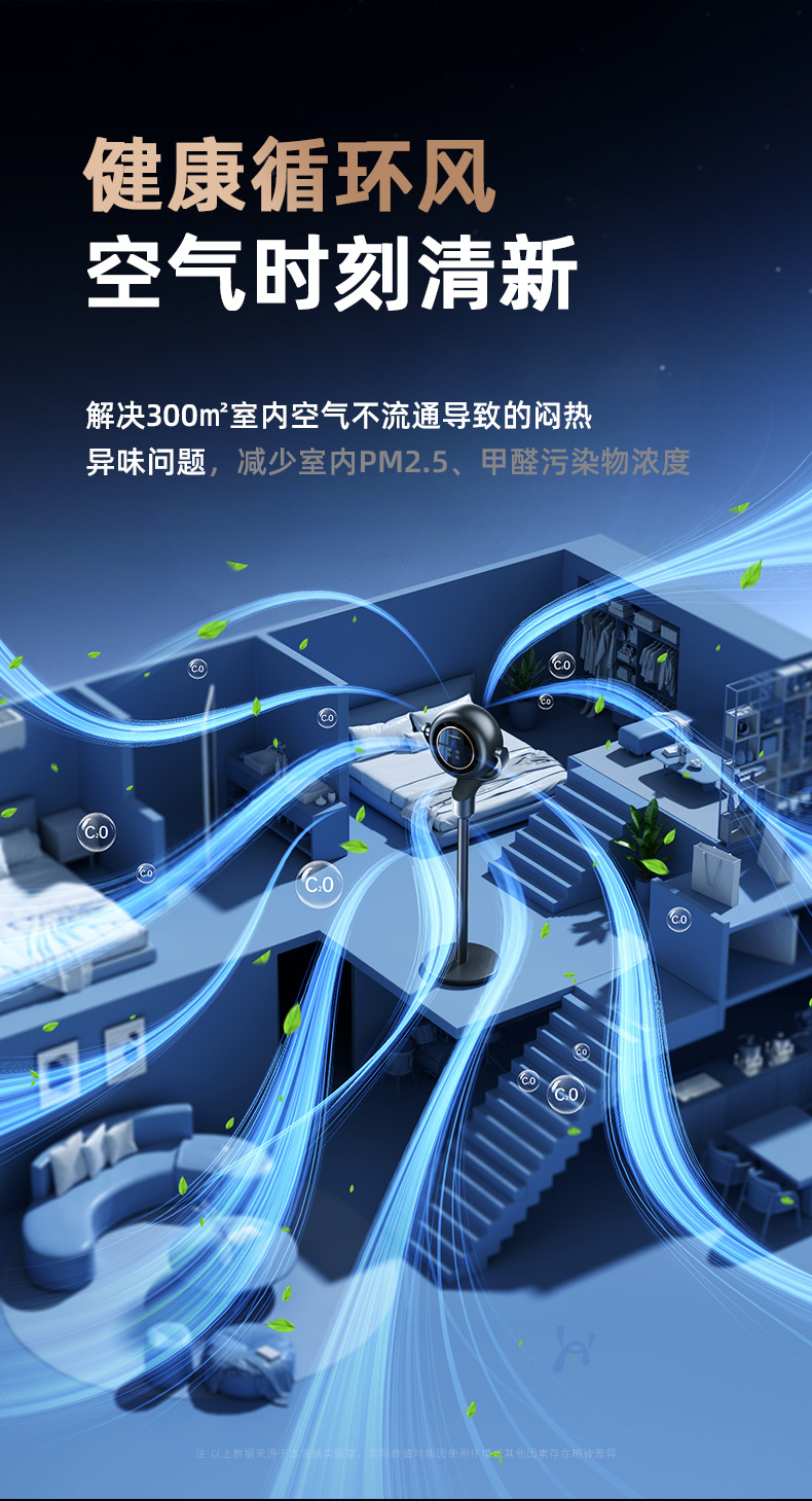空气循环扇办公静音语音摇头落地扇家用遥控电风扇宿舍台立式风扇详情35