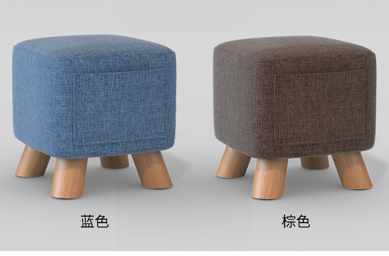 Simple square stools, popular sofa stools, small stools, shoe-changing stools at the door, creative stools, sturdy household coffee table stools, low stools pic 19