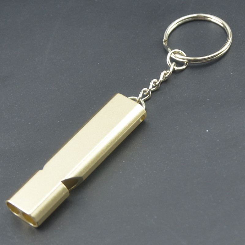 EDC portable outdoor equipment survival blast whistle, dual-tube resonance high-frequency aluminum alloy whistle, dual-frequency whistle pic 3
