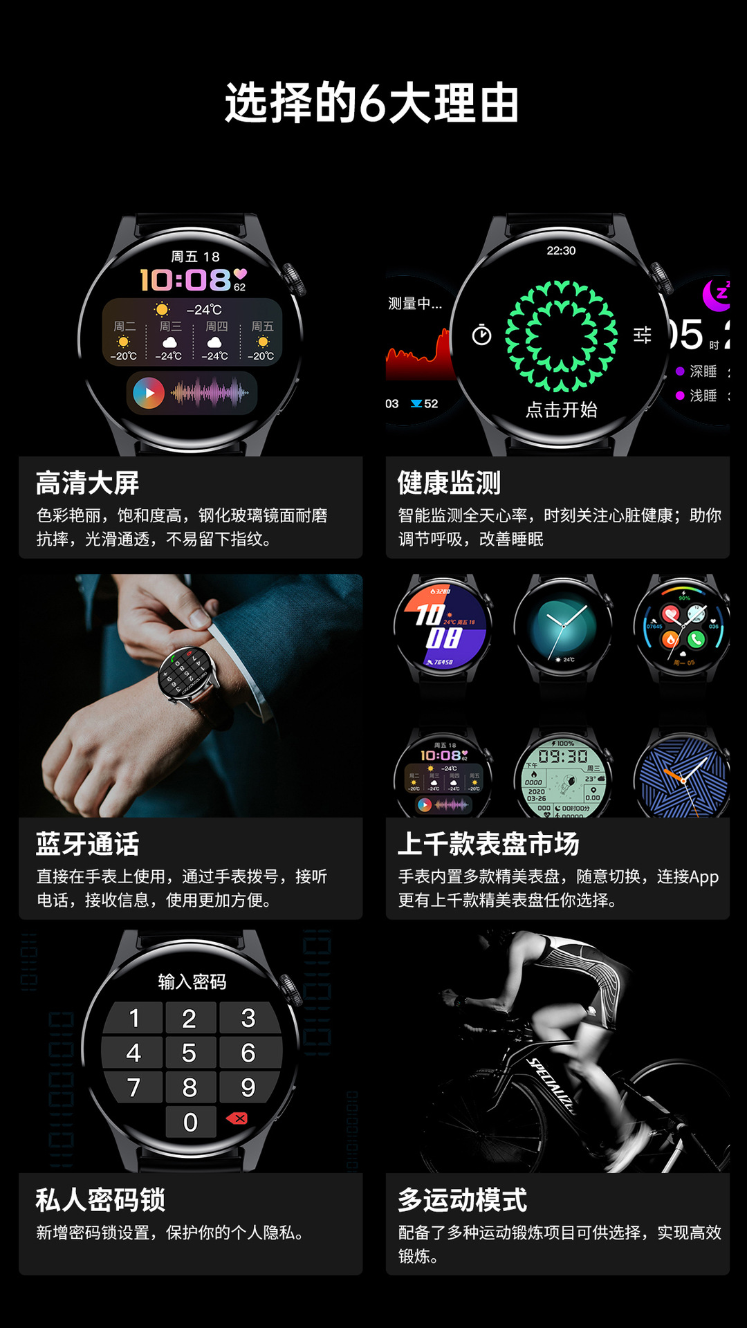 适用于watch3pro智能手表蓝牙通话NFC门禁售后换新运动智能手表详情2