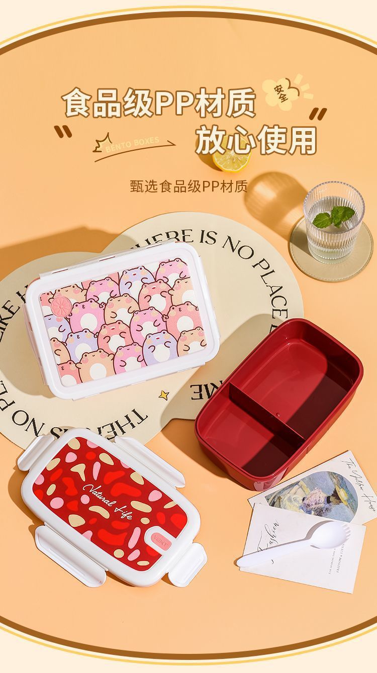 定制热卖卡通塑料饭盒食品级可进微波炉加热可爱午餐盒厂家详情5