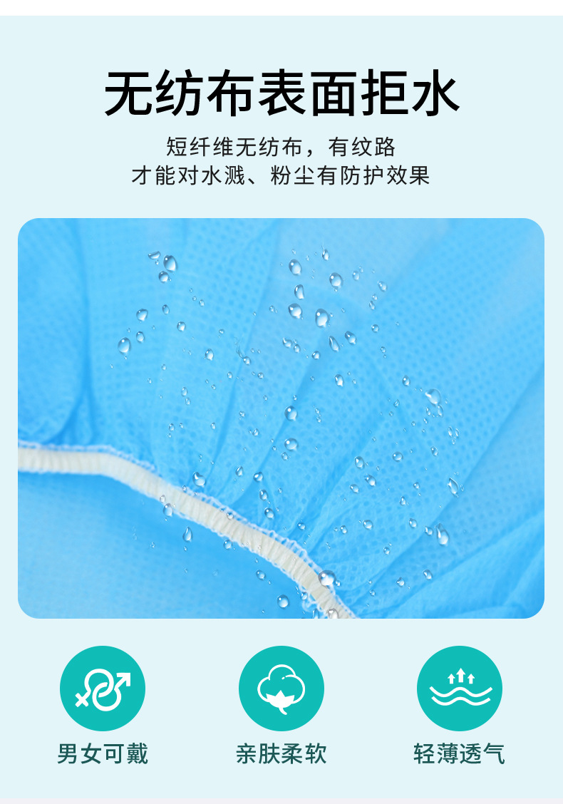 一次性帽子头套无纺布厨师帽防尘头罩餐饮食品帽厨房防油烟发网帽详情6