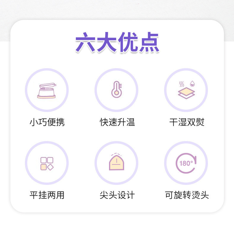 新款手持便捷式电熨斗折叠挂烫机家用旅行迷你烫熨衣服神器电熨斗详情2
