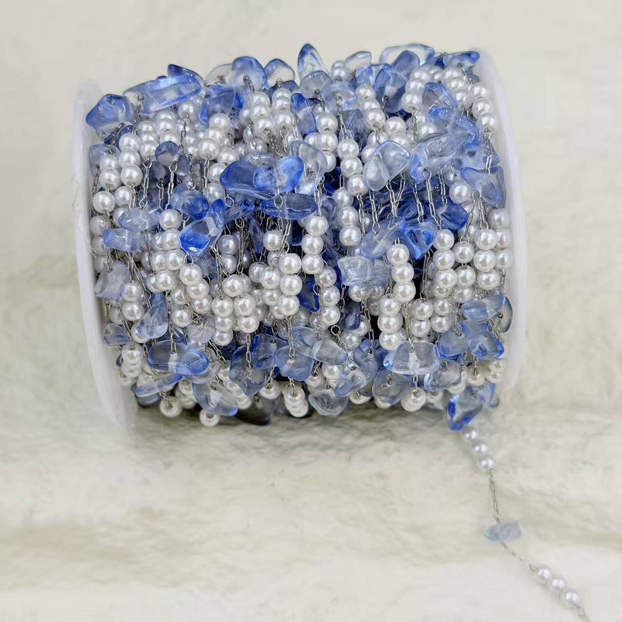 Cross border transparente azul amarillo lago azul piedras 3 agujeros cadenas diy collares pulseras adornos cuentas accesorios materiales al por mayor pic 4