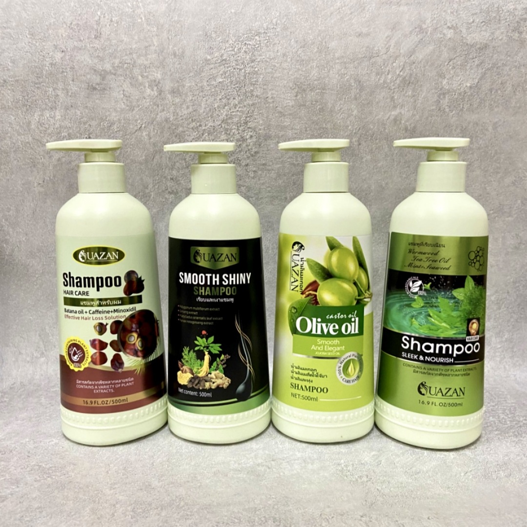 UAZAN Ginseng, Olive and Mint Shampoo is smooth, refreshing and fragrant. It is suitable for cross-border hair care, personal care and hair styling pic 3