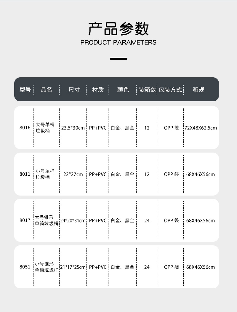 批发塑料酒店垃圾桶无盖压圈垃圾蒌家用厨房卧室卫生间大号垃圾桶详情3