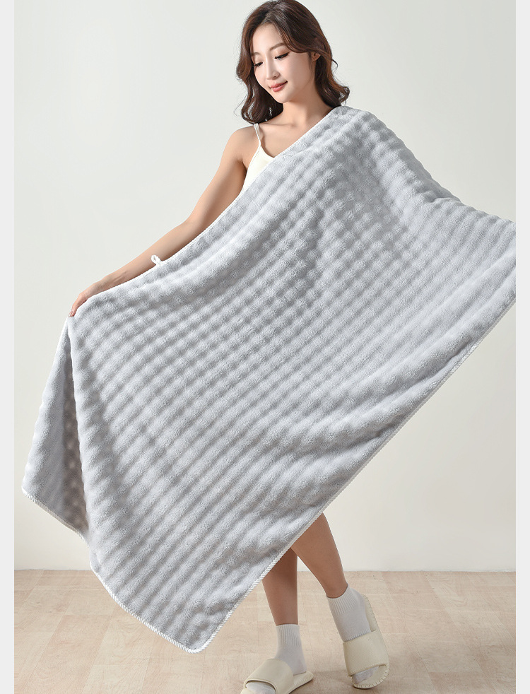 Wholesale of cross-border bubble fleece bath towels, thickened and enlarged coral fleece towels, absorbent and soft face towel sets pic 13