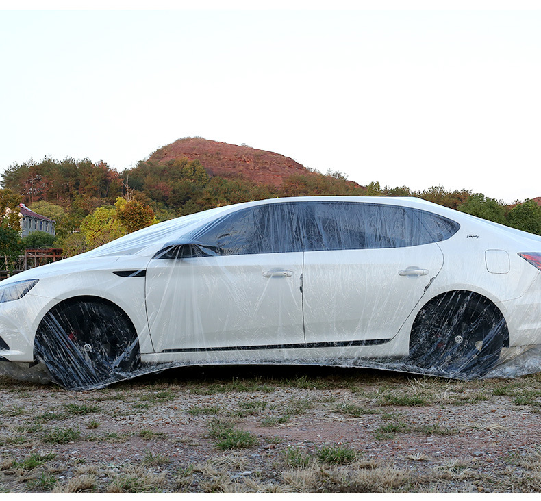 Car cover, disposable car cover, can be used all year round, sun protection, rain protection, dust protection, full cover car cover, sun visor, hail protection pic 10