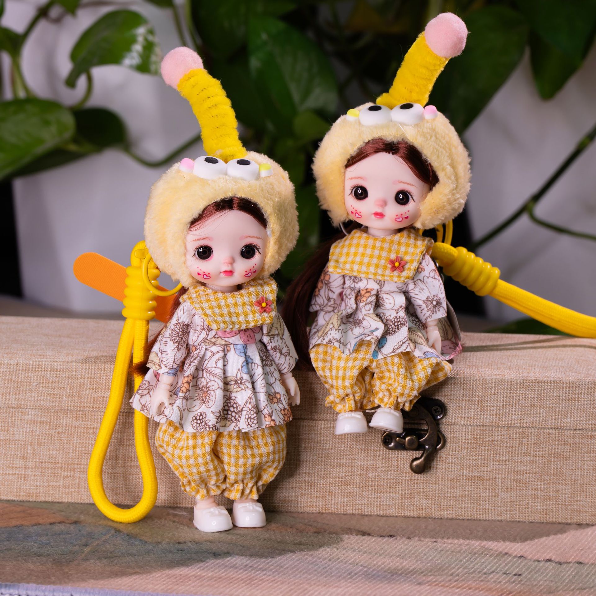 新款潮玩娃娃挂件6寸17公分换装衣服公仔关节可活动手机包包钥匙详情16