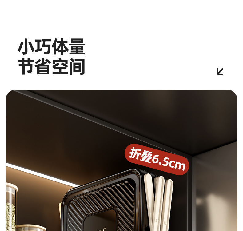 Kitchen food preparation rack, foldable multi-layer countertop, multi-functional storage tool, hot pot ingredient rack pic 8