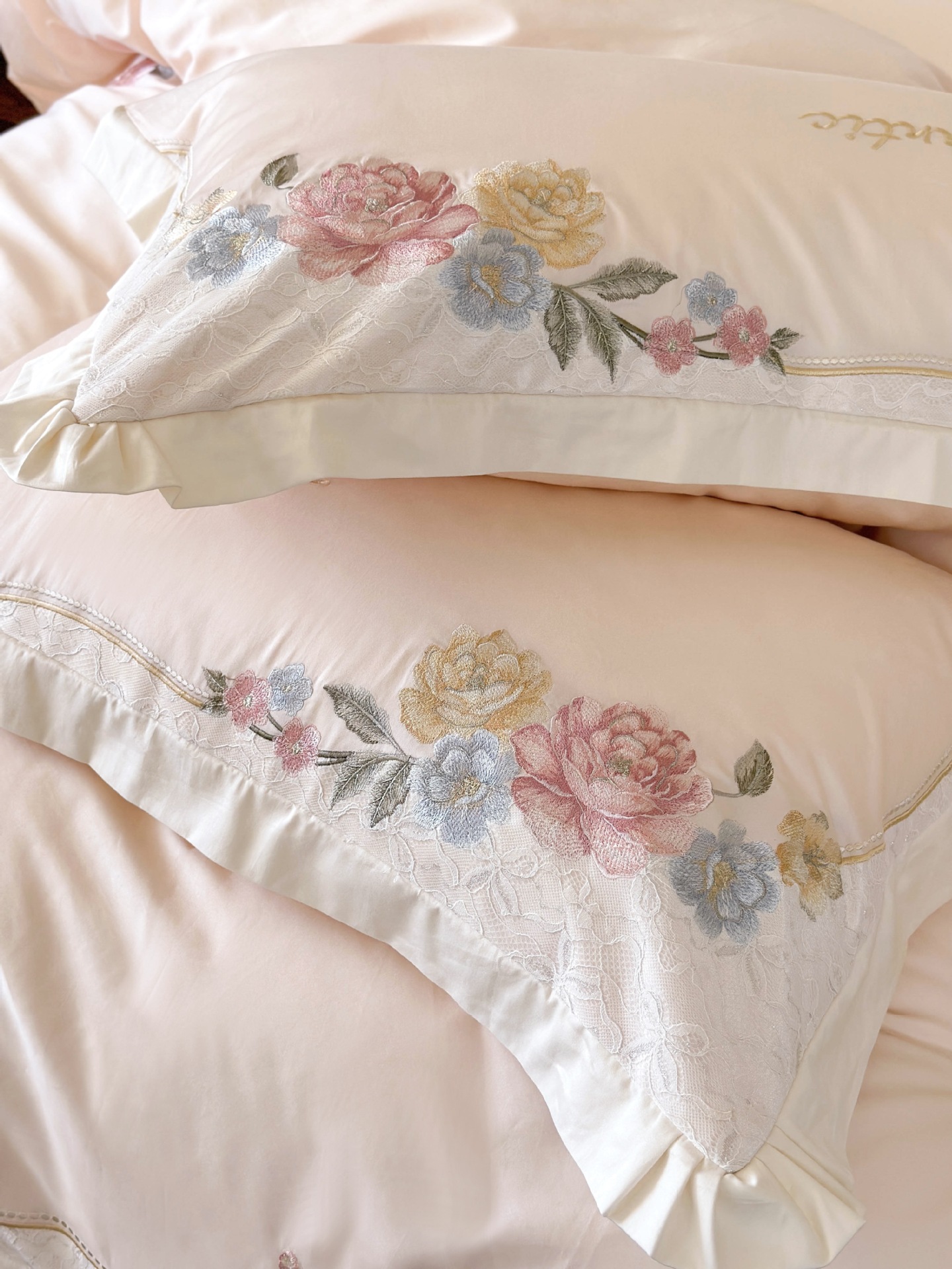 French country-style floral embroidery bedding, high-end feel, Australian cotton pure cotton long-staple cotton four-piece set pic 14