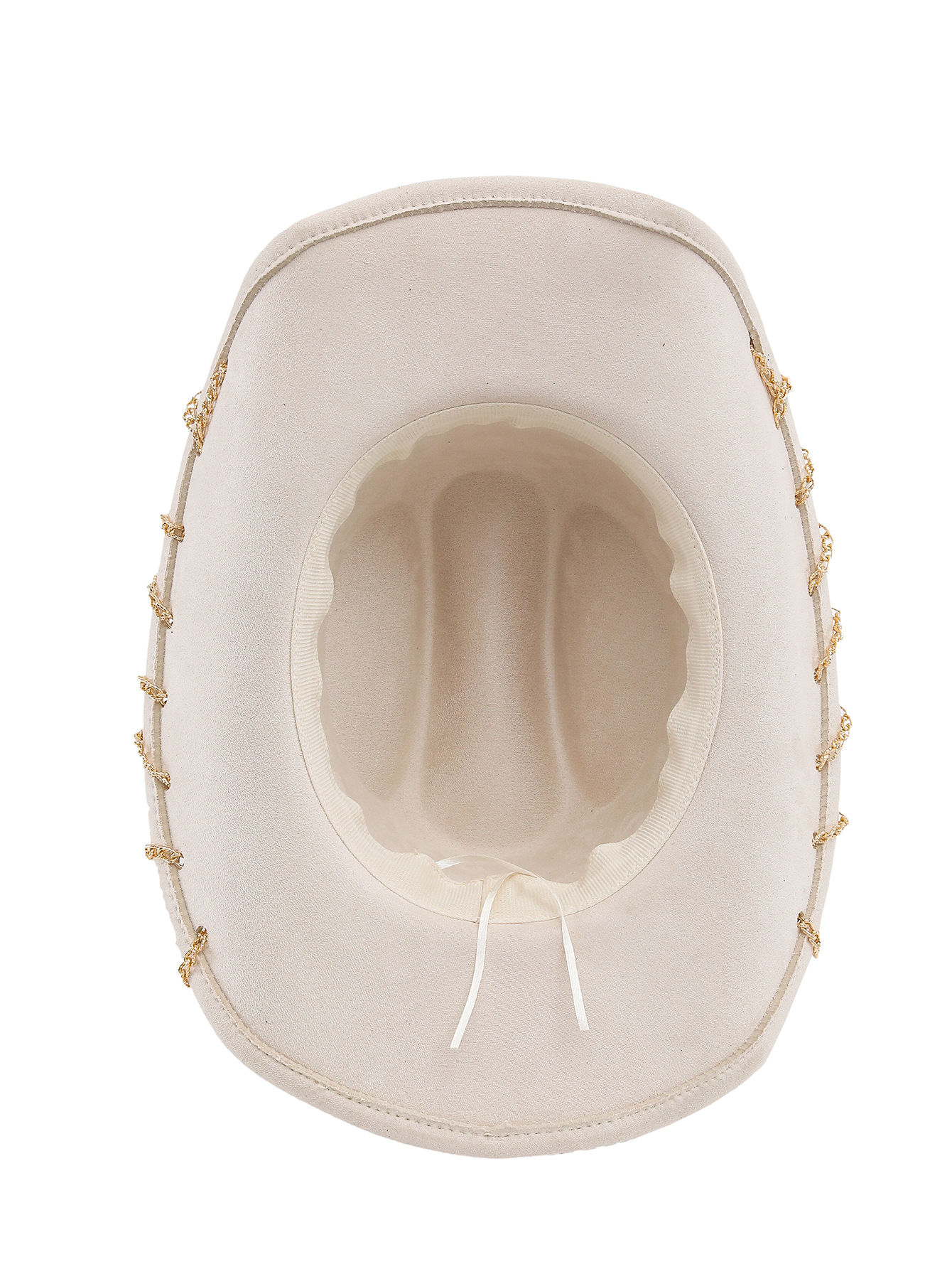 Cross-border trendy suede top hat, heavy metal chain accessory, denim wide-brimmed retro jazz hat, unisex pic 16