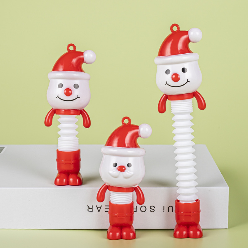 Santa Claus luminous telescopic tube Snowman in various shapes toy office culture Christmas decoration gift pic 3