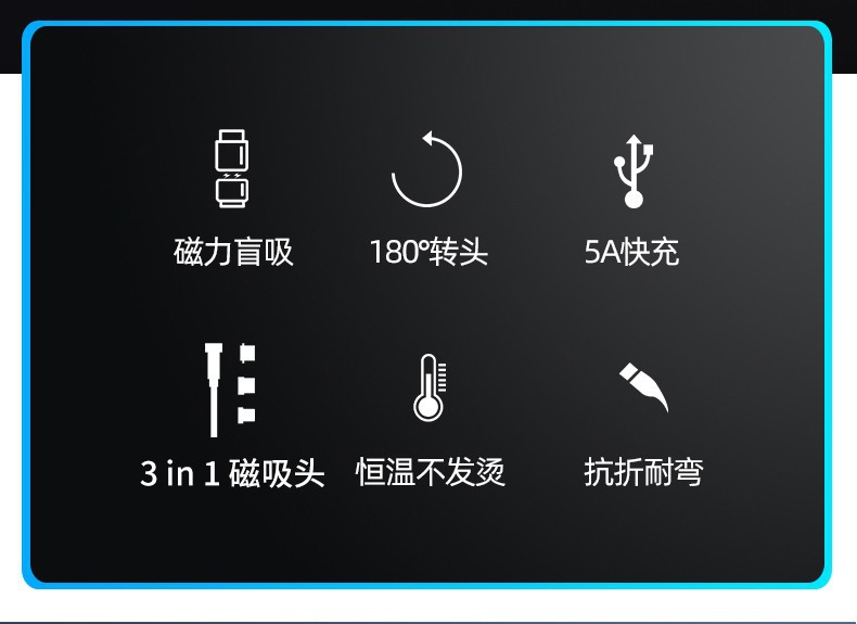 5A超级快充540度旋转磁吸数据线快充适用华为typec苹果安卓充电线详情3
