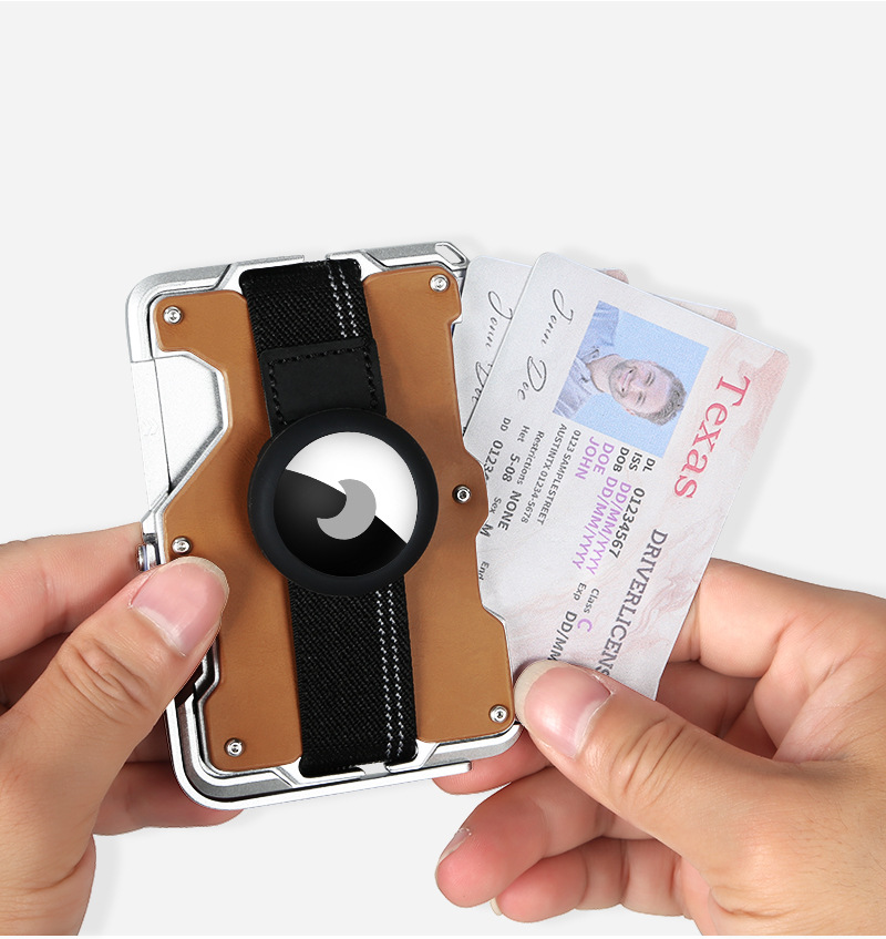 新款防盗刷卡盒MagSafe磁吸卡包多功能手机支架便携金属卡盒定制详情13