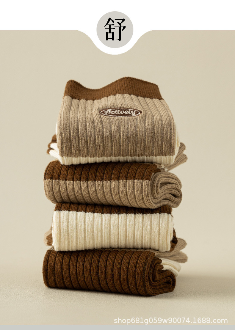 纯棉女中筒堆堆袜春秋运动休闲长款吸汗无骨薄款全棉春夏款舒适透气详情18