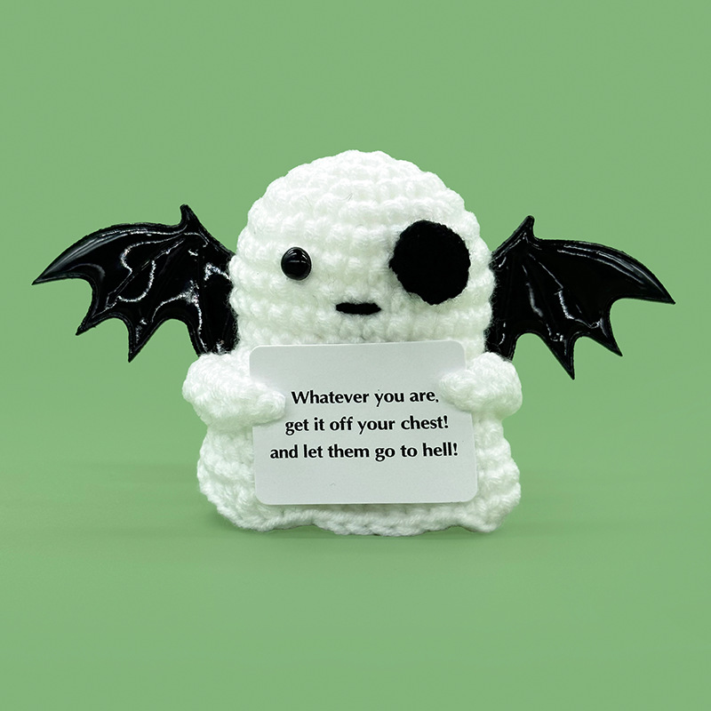 Wholesale and customization of white ghost-shaped crocheted dolls, plush toys and trendy toys pic 20