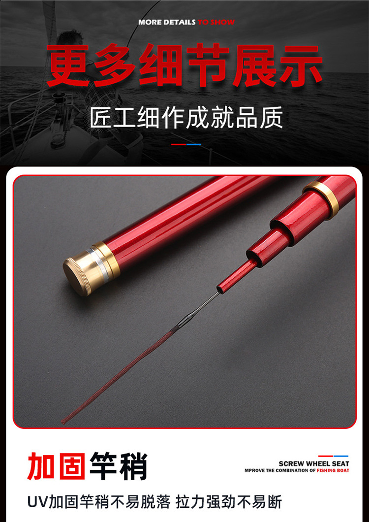 Super hard fishing rod 8H black pit direct flight combat rod 19 adjustable long joint platform fishing rod 10H carbon fishing rod and fishing gear wholesale pic 6
