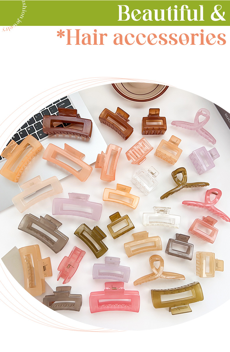 Simple Korean spring and summer candy-colored scratch-off clips, small size, fresh and fashionable ponytail clips, sweet shark clips, hair clips, hair accessories for women pic 5