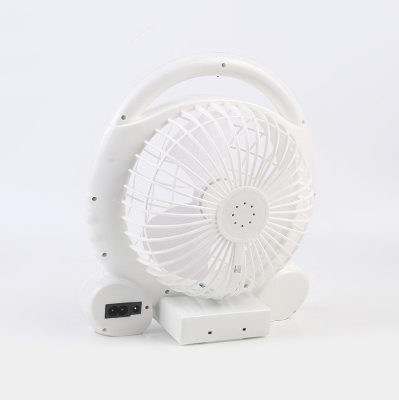 JR-2018 Lighted fan rechargeable student dormitory home rechargeable fan mini Portable with strong wind force pic 5