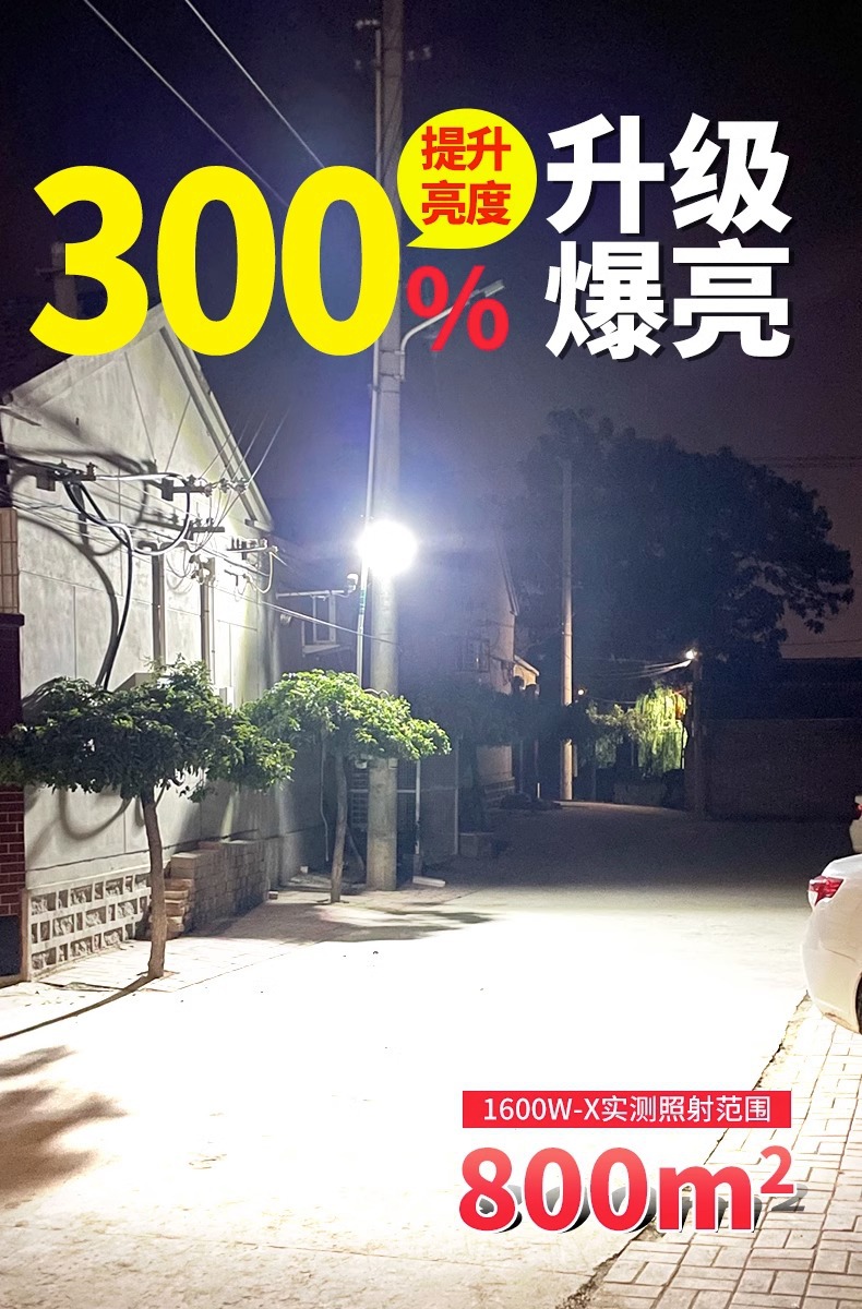 Solar outdoor garden lamps, ultra-bright hanging lamps, new rural lighting floodlights, high-power indoor and outdoor street lamps factory pic 13