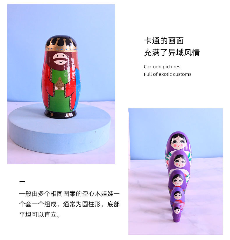 14CM foreign trade cross-border Afanti story atmosphere Russian matryoshka doll decoration fairy tale story small ornament handicraft pic 4