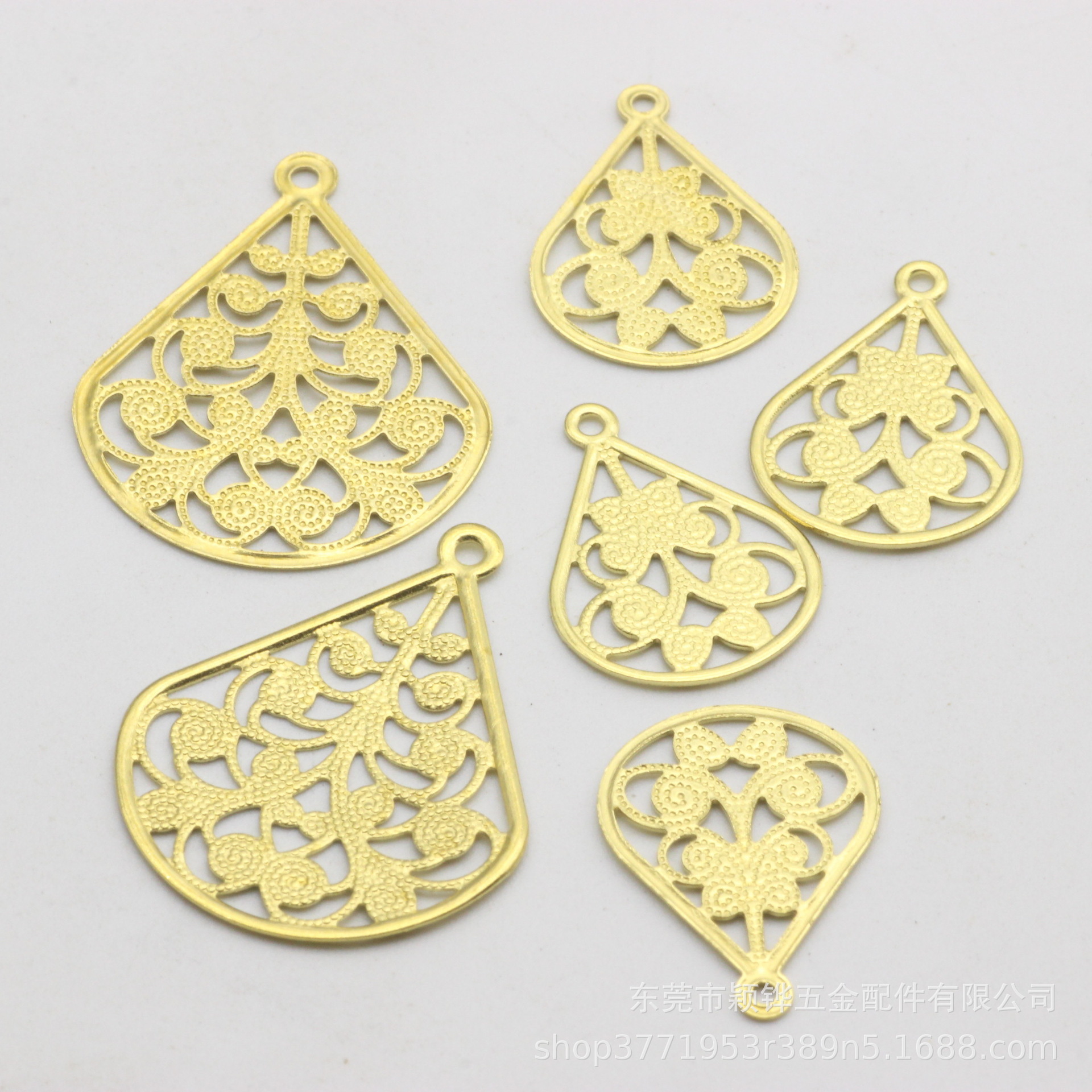 空心潮人耳饰黄铜菱形耳环耳钉配件diy手作材料菱形吊片挂件批发详情12