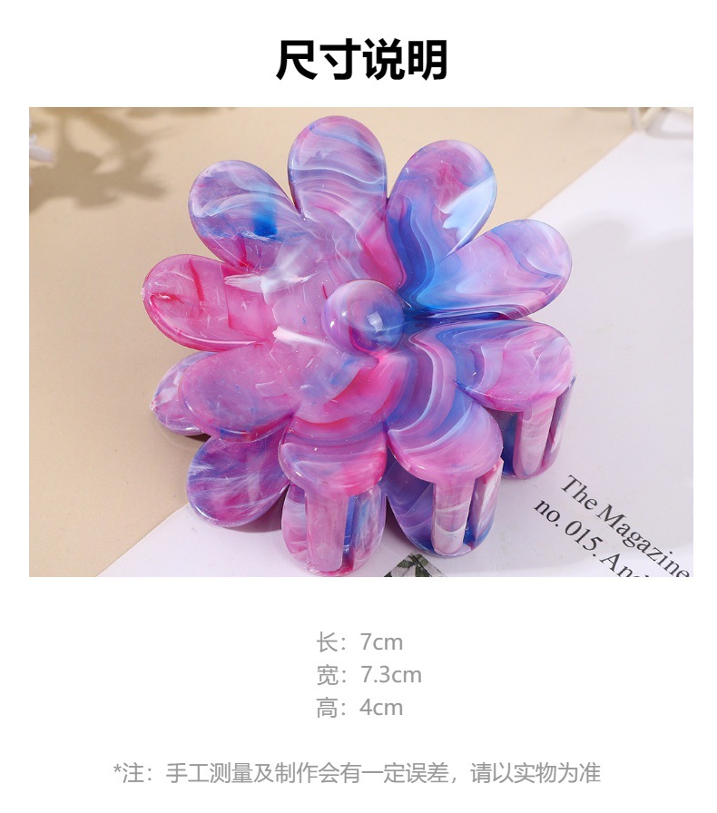 2025年夏季新款多巴胺大理石纹发夹饰品抓夹紫荆花高级感鲨鱼夹详情21