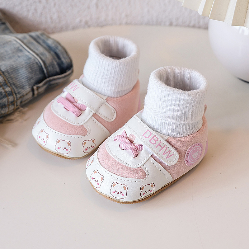 春秋新生婴儿0-1岁男女宝宝学步防掉跟软胶底防滑胶底地板鞋袜详情16