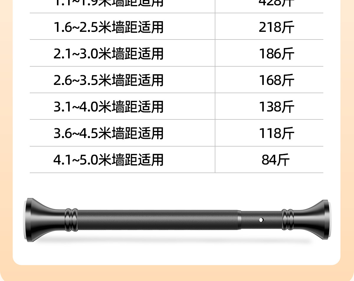 罗马杆免打孔安装窗帘杆单杆窗帘支架杆晾衣杆伸缩挂衣杆子固定器详情41